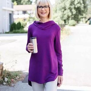 Gilmour 🇨🇦 Bamboo Purple French Terry Hoodie‎ Long Sleeve Size Small